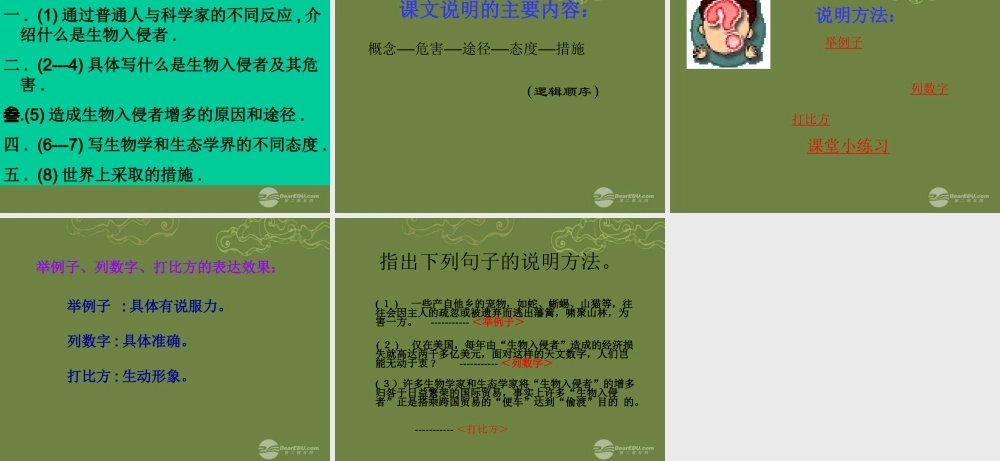 八年级语文上册 第四单元 19(生物入侵者)课件 新人教版 课件