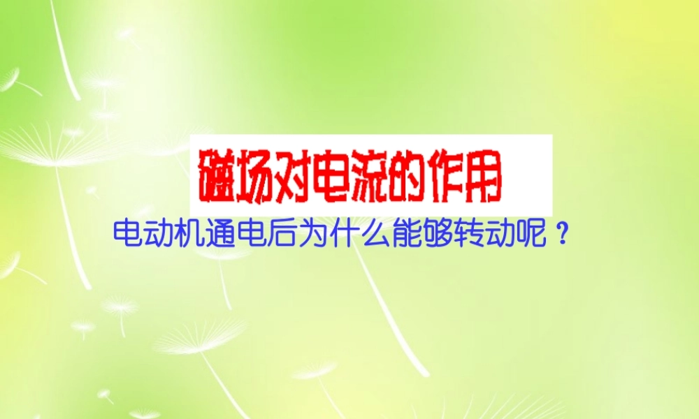 九年级物理上册 82 磁场对电流的作用课件2 (新版)教科版 课件