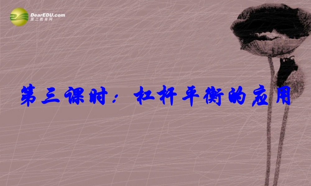 九年级科学 第三节 认识简单的机械(第三课时)课件