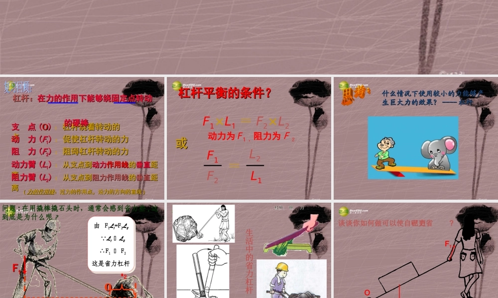 九年级科学 第三节 认识简单的机械(第三课时)课件