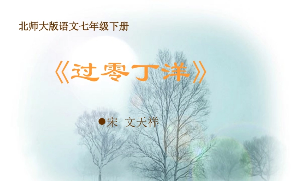 七年级语文下册(过零丁洋)课件 北师大版 课件