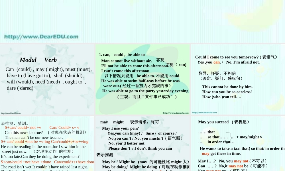 人教版高一英语情态动词 课件