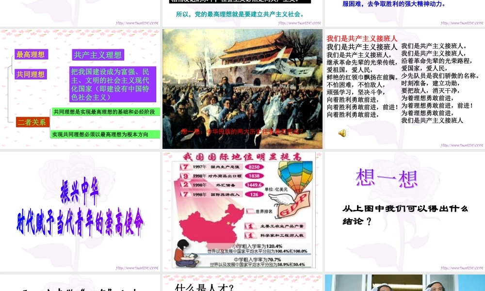 新课标 人教版 我们的共同理想 课件