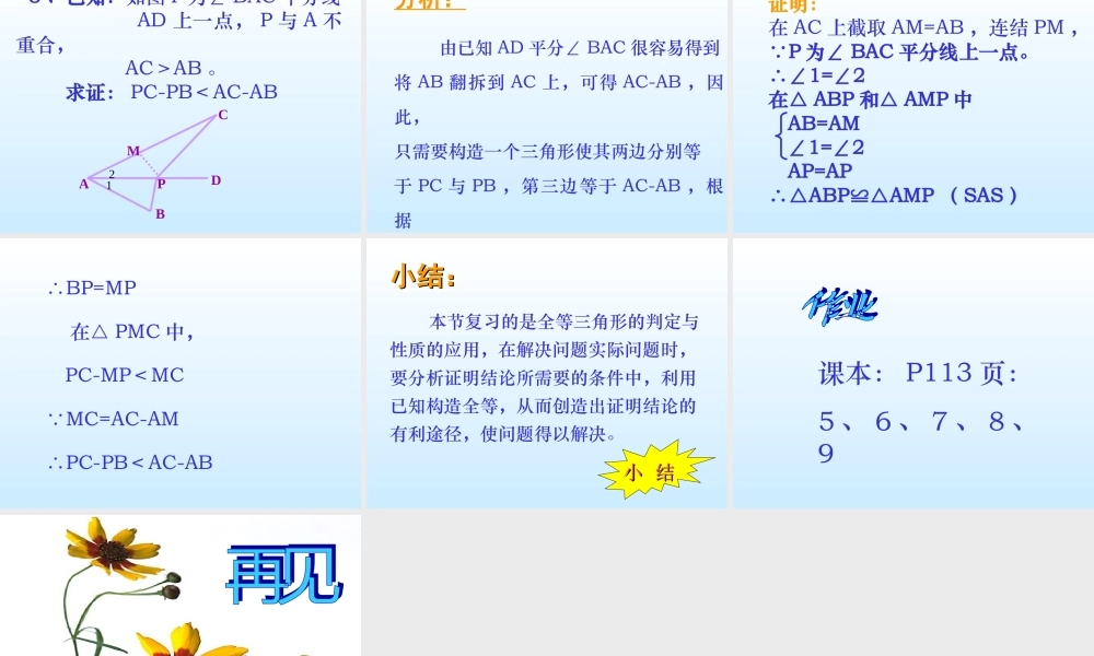 八年级数学全等三角形综合课 课件 新课标 人教版 课件