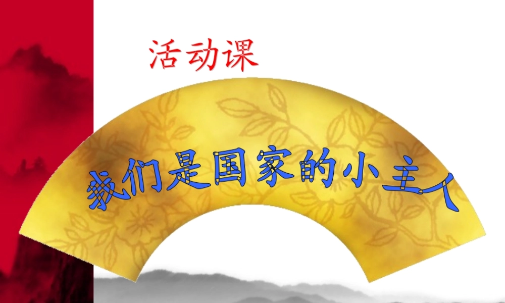 九年级政治活动课我们是国家的小主人 课件