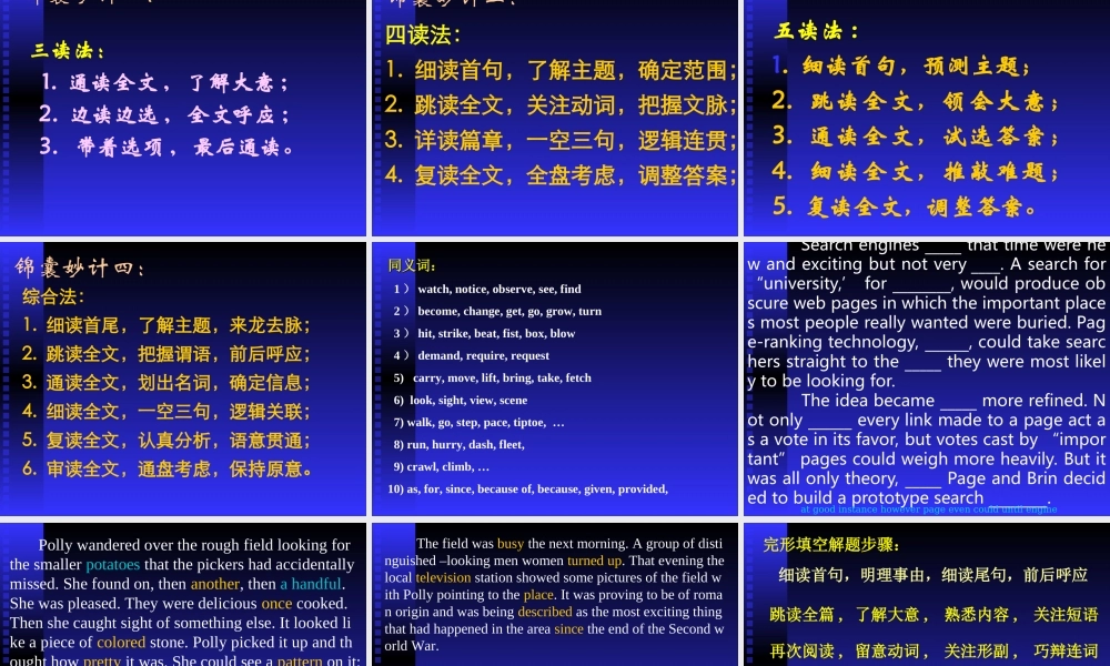 冲刺阶段复习策略 新课标 人教版 试题