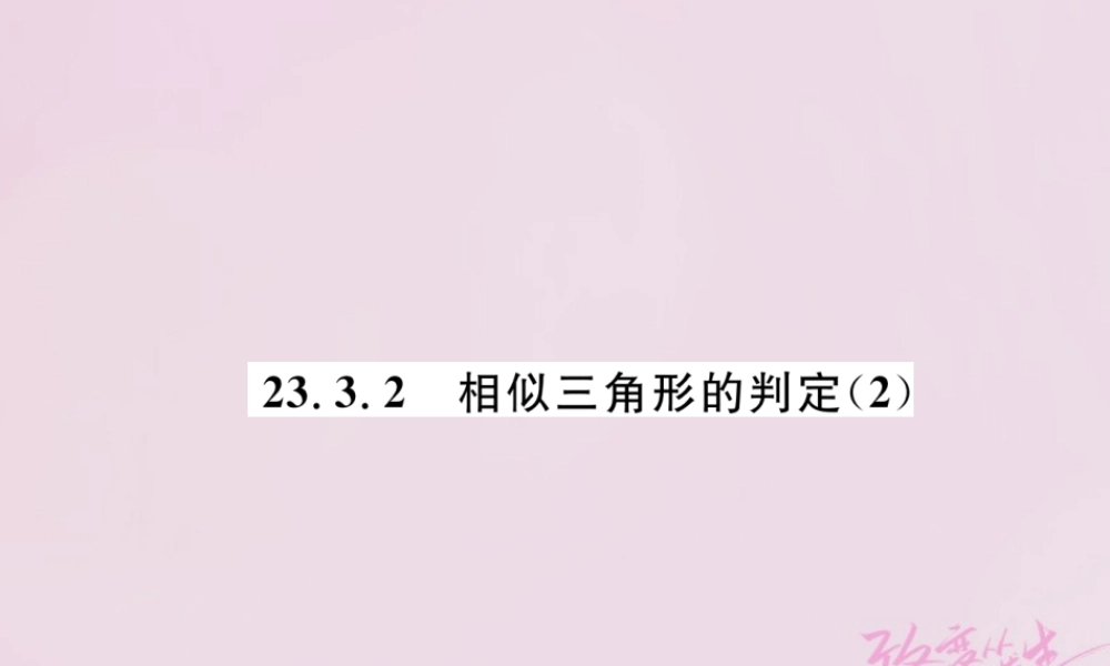 九年级数学上册 第23章 图形的相似 233 相似三角形 2332 相似三角形的判定(2)练习课件 (新版)华东师大版 课件
