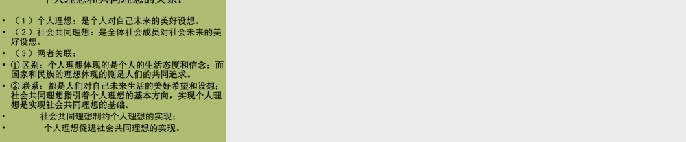 九年级政治全册 第四单元 第一节 畅谈理想课件 湘教版 课件