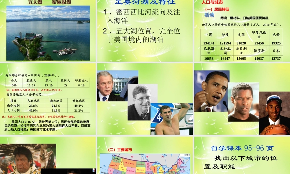 中学七年级地理下册 8.5 美国课件2 湘教版 课件