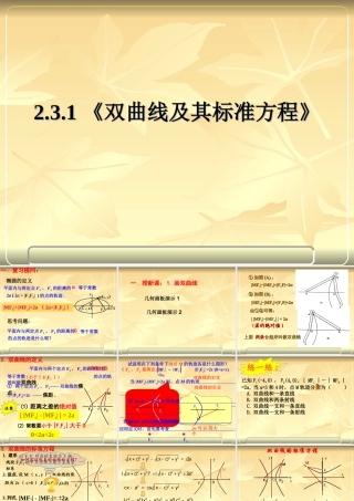 《双曲线及其标准方程》课件（人教A版选修2-1）(第一课时杨青林)