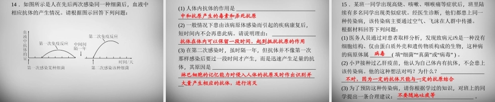 九年级科学下册 331 对微生物的抵抗习题课件 浙教版 课件