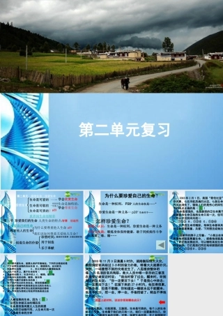 八年级思想品德上册 第二单元(感悟生命 珍爱生命)复习课件 湘教版 课件