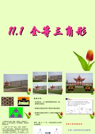 八年级数学上册 11.1全等三角形课件 人教新课标版 课件