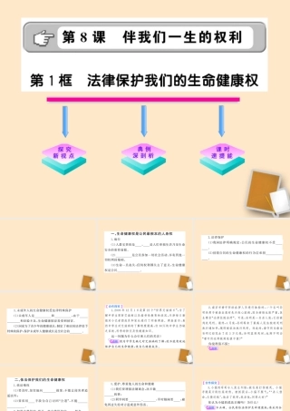 山东省10-11版八年级政治上册 4.8.1 法律保护我们的生命健康权课件 人民版  课件
