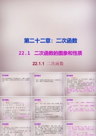 中学九年级数学上册 22.1.1 二次函数课件 (新版)新人教版 课件