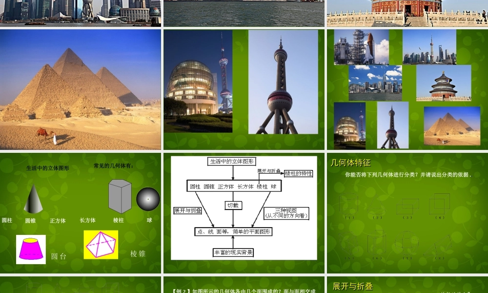 中学七年级数学上册 第一章 丰富的图形世界回顾与思考课件 (新版)北师大版 课件