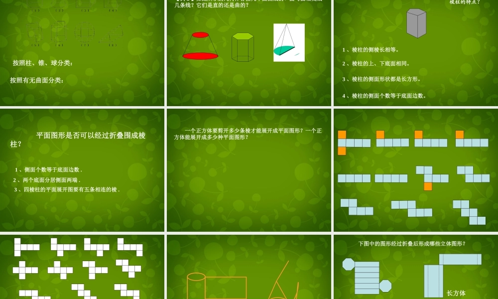 中学七年级数学上册 第一章 丰富的图形世界回顾与思考课件 (新版)北师大版 课件