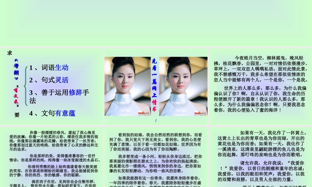 怎样使作文 有文采 新课标 人教版 课件