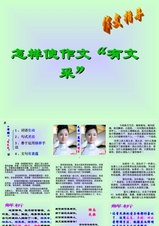 怎样使作文 有文采 新课标 人教版 课件