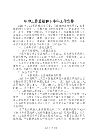 年中工作总结和下半年工作安排