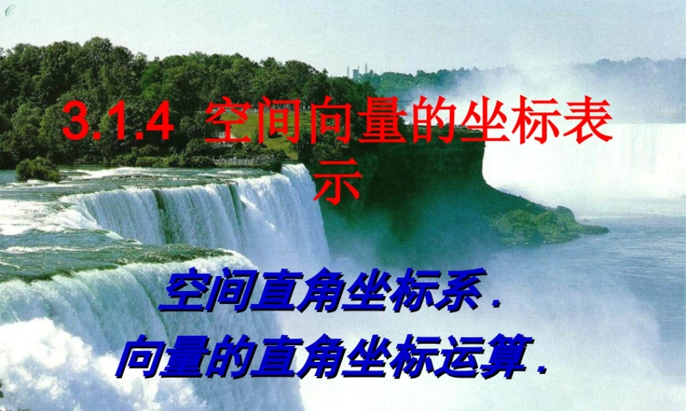 空间向量的坐标表示