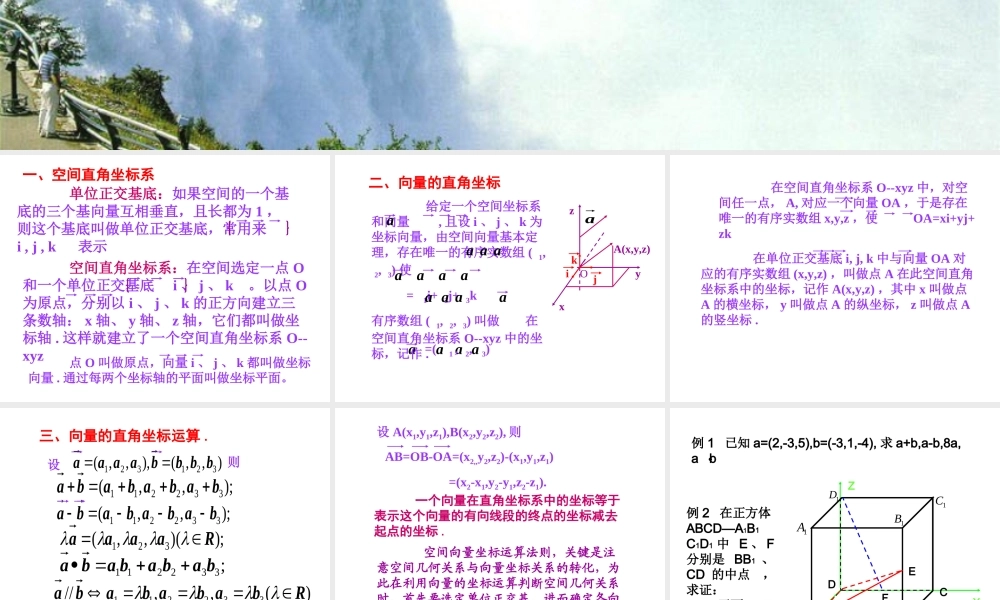 空间向量的坐标表示