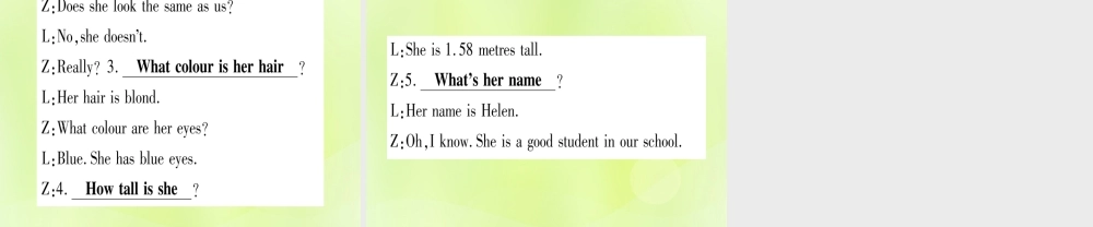 七年级英语上册 Unit 3 Body Parts and Feelings Lesson 15 Tall or Short课件 (新版)冀教版 课件