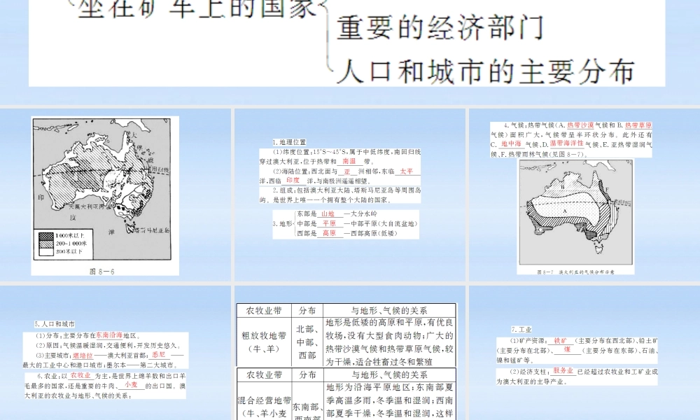 九年级地理 澳大利亚和印度 巴西课件