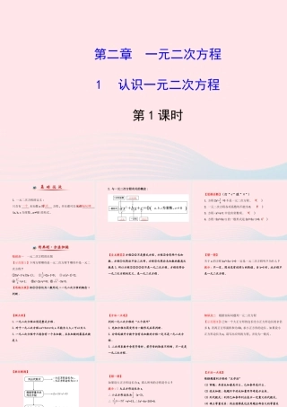 九年级数学上册 第二章 一元二次方程 1认识一元二次方程(第1课时)习题课件 (新版)北师大版 课件