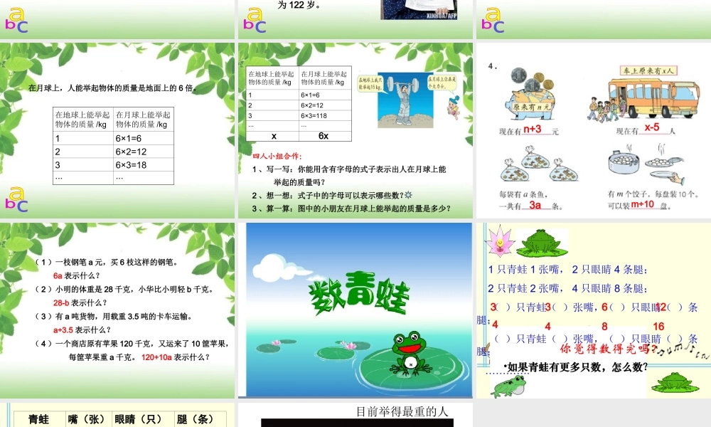 用字母表示数例4 (2)