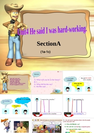 八年级英语下册Unit4 Period 1 八年级英语下unit4 He said I was hard-woking.(1a-1c)课件 人教版 八年级英语下unit4 He said I was hard-woking.(1a-1c)课件 人教版