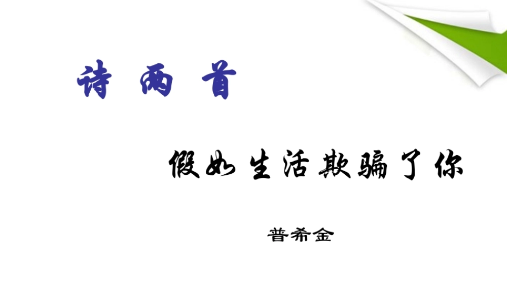 九年级语文下册 第8课(外国诗两首)课件 语文版 课件