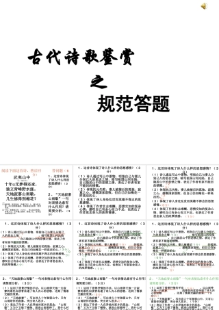 届高考语文第一轮知识点专题复习(古代诗歌鉴赏之规范答题)课件