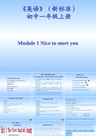 七年级英语Module1-U1课件 外研版 课件