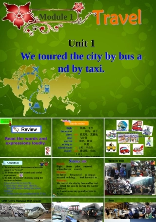 九年级英语下册(Module 1 Unit 1 We toured the city by bus and by taxi)课件 (新版)外研版 课件