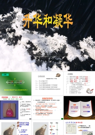 升华和凝华课件 八年级物理升华和凝华(含教案，学案，flash素材及课件) 八年级物理升华和凝华(含教案，学案，flash素材及课件)