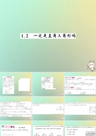 八年级数学上册 第一章 勾股定理 1.2 一定是直角三角形吗习题课件 (新版)北师大版 课件