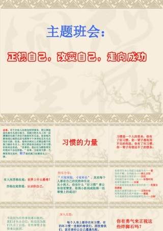 主题班会《高中生习惯养成教育》PPT课件