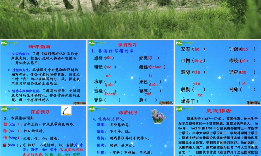 九年级语文上册 (慧骃国游记)教学课件 冀教版 课件