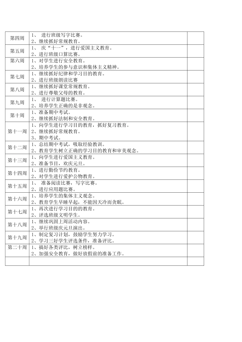 胡寨小学二年级第一学期班级工作计划_第2页