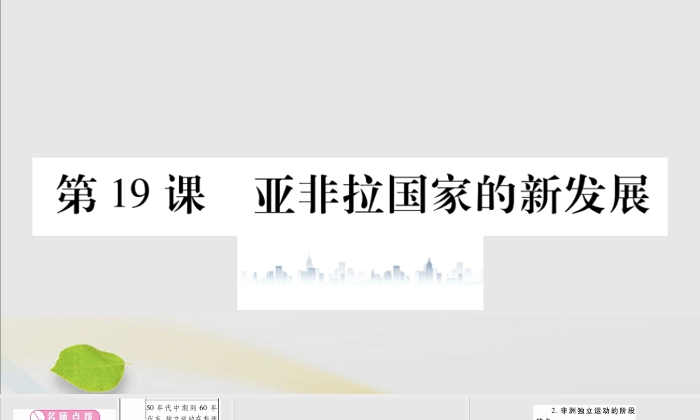九年级历史下册 第五单元 冷战和美苏对峙的世界 第19课 亚非拉国家的新发展习题课件 新人教版 课件