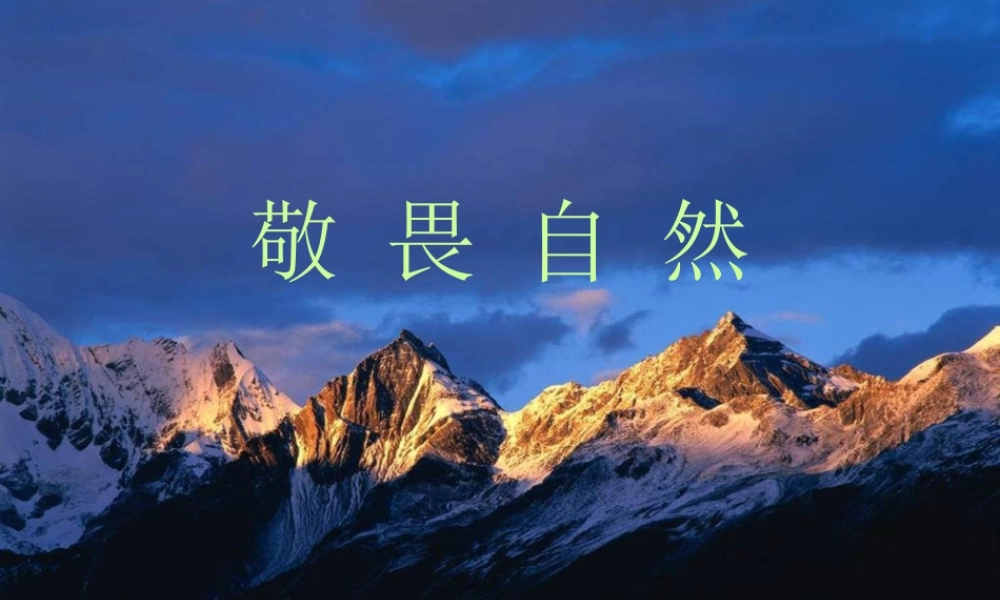 公开课件：敬畏自然