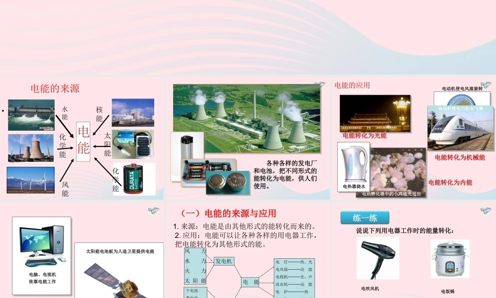 九年级物理全册 181电能 电功课件 (新版)新人教版 课件