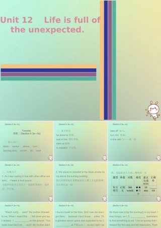 九年级英语全册 Unit 12 Life is full of the unexpected Tuesday复现式周周练课件 (新版)人教新目标版 课件