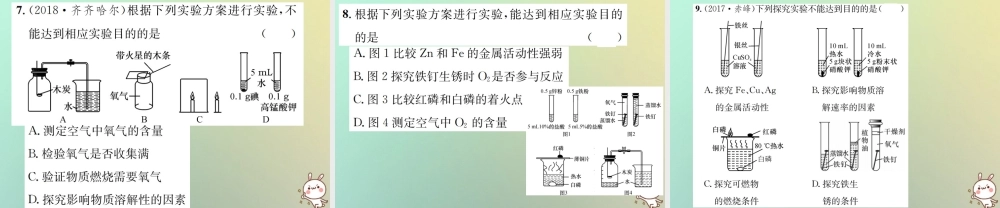 中考化学复习 主题五 科学探究 第19讲 实验方案的设计与评价课件