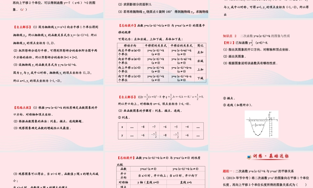 九年级数学下册 第27章二次函数272二次函数的图象与性质 2 二次函数yax2bxc的图象与性质第3课时习题课件 华东师大版 课件