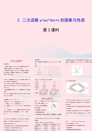 九年级数学下册 第27章二次函数272二次函数的图象与性质 2 二次函数yax2bxc的图象与性质第3课时习题课件 华东师大版 课件
