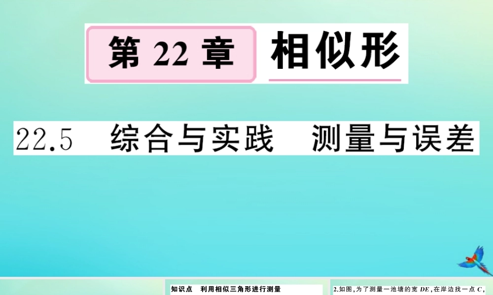 九年级数学上册 第22章 相似形 22.5 综合与实践 测量与误差作业课件 (新版)沪科版 课件