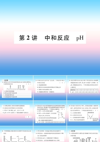 中考化学复习 第1编 教材知识梳理篇 第10单元 酸和碱 第2讲 中和反应 pH(精练)课件