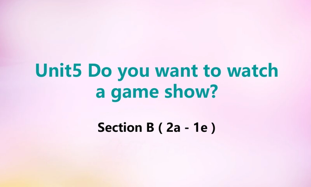 八年级英语上册 Unit 5 Do you want to watch a game show section B(2a 2e)课件 (新版)人教新目标版 课件